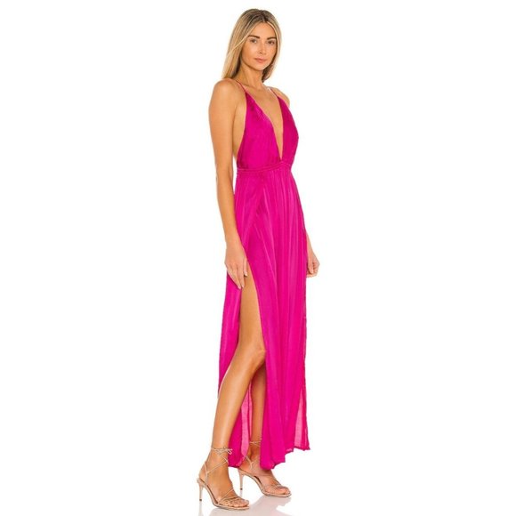 Indah River Pink Sleeveless Tie Back Maxi Dress Women's Size S/M - Picture 5 of 14